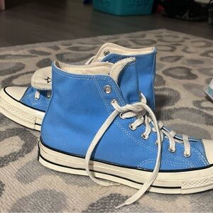 Blue High-Top Converse Sneakers